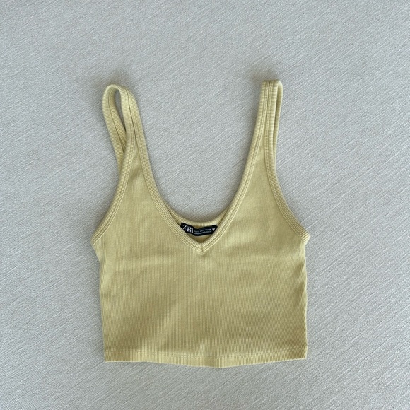 Zara Pastel Yellow Tank Top - Picture 1 of 2